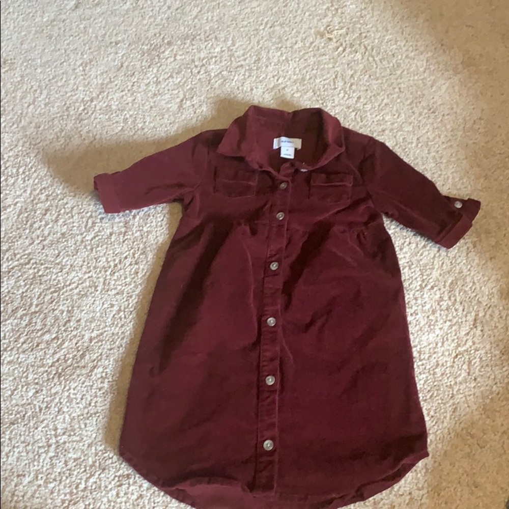 Girls Maroon corduroy dress